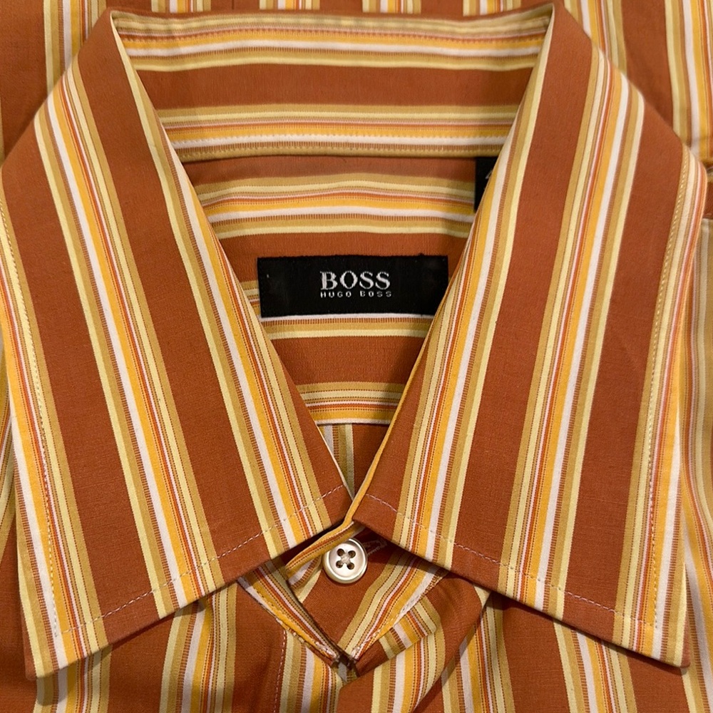 Boss Orange and Yellow Casual Button Down Shirt